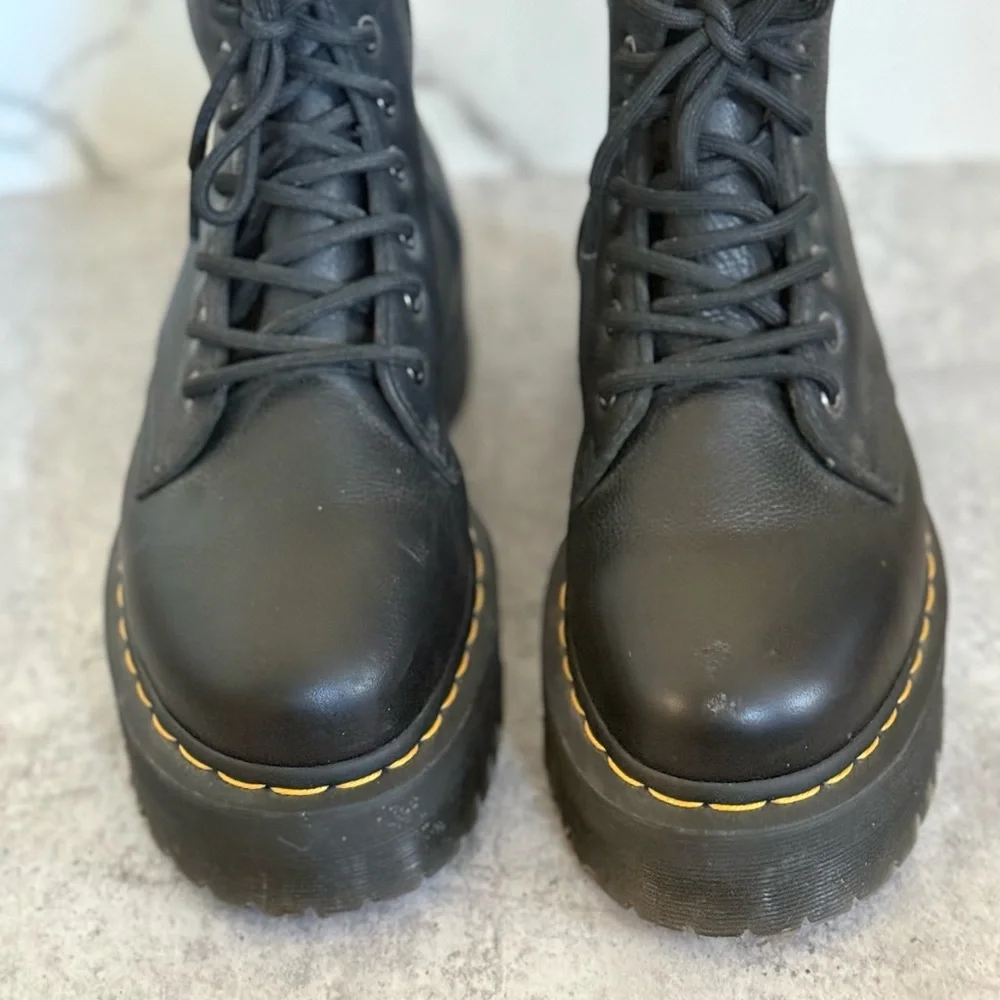 Dr. Martens Jadon Faux Fur Lined Leather Platform Boots - Picture 5 of 10